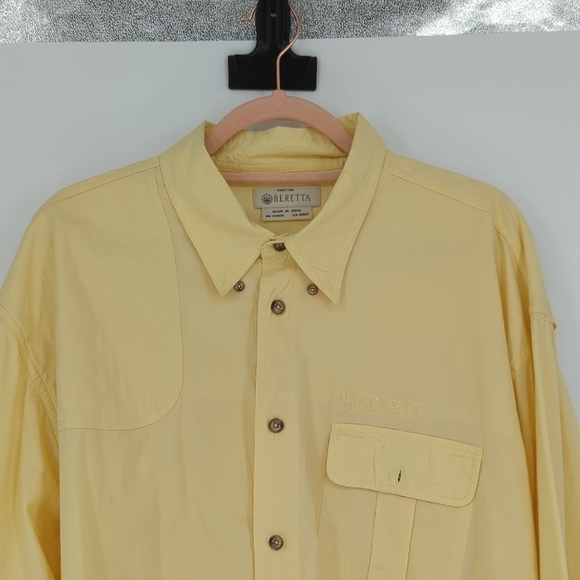 Beretta Outdoor Button Down Shirt Yellow XXL shooting performance wear gorpcore - Picture 3 of 13
